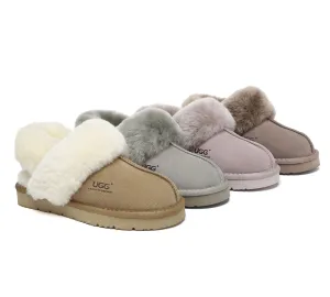 3-Way Style UGG Women Slippers Removable Wool Strap Slingback Muffin Fluffy