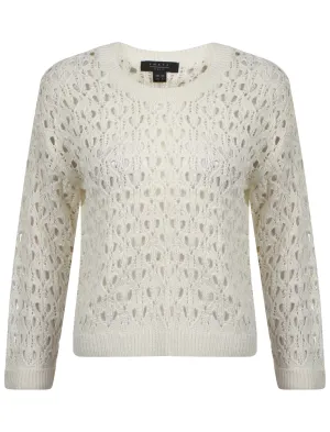 Amara Reya Jerry white lace knit jumper