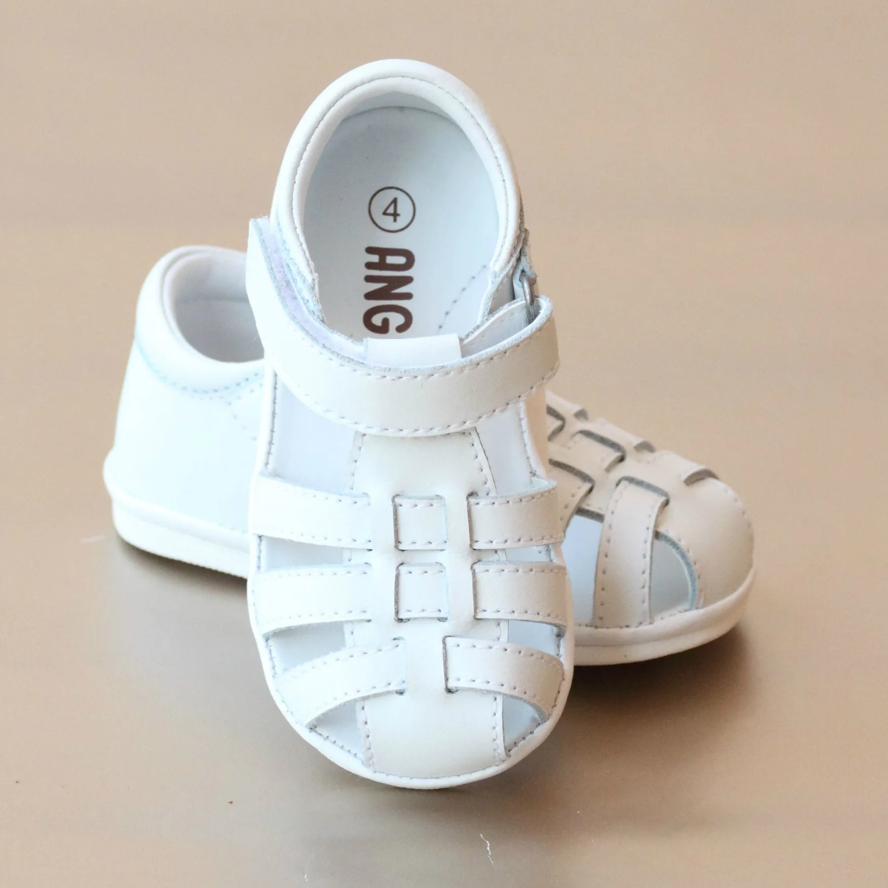 Angel Baby Boys Leather Lattice Fisherman Sandal