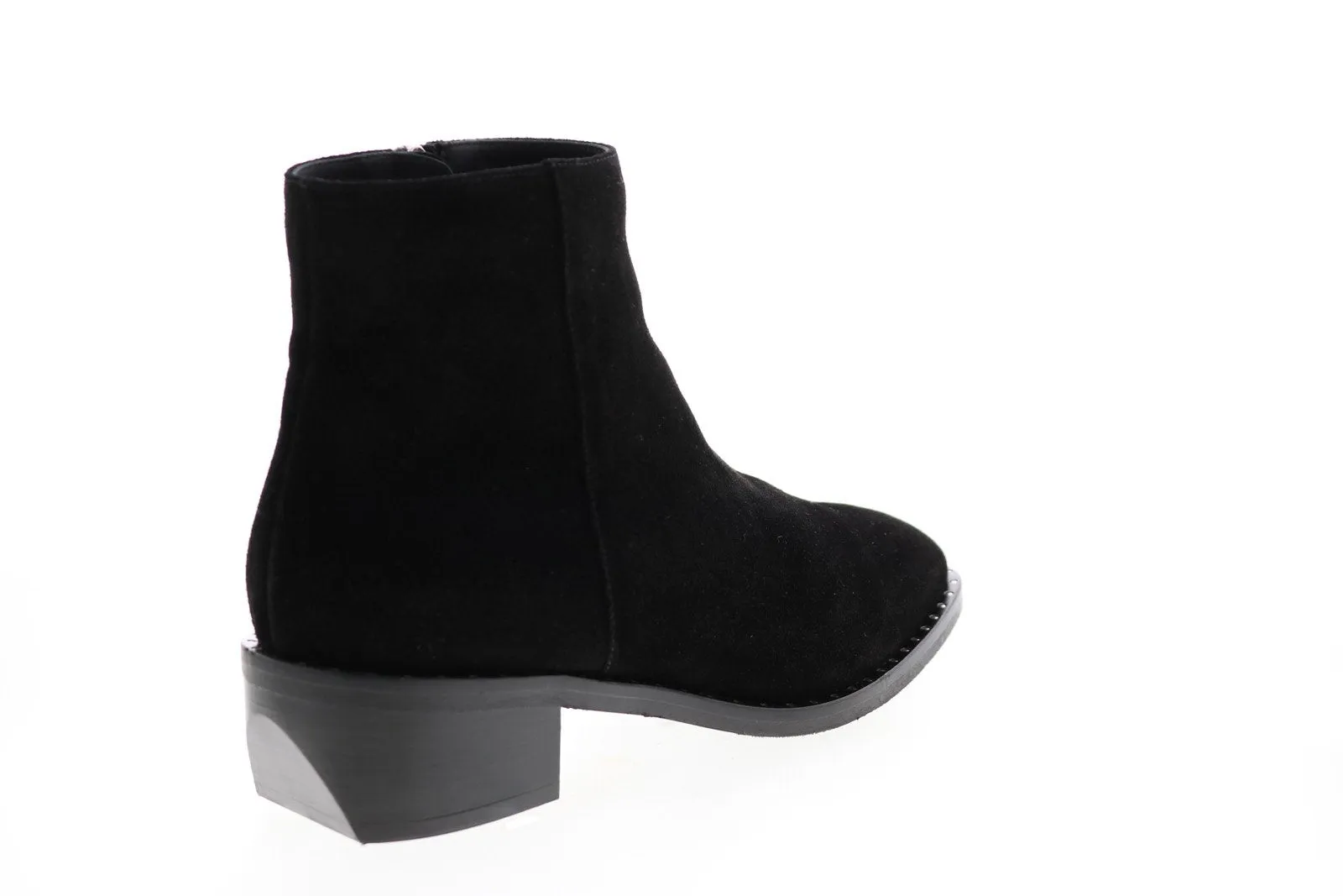 Aquatalia Faelynn Suede Studs 34L3542-BLK Womens Black Suede Zipper Ankle & Booties Boots