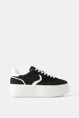 Bershka Women's Contrast Platform Sneakers