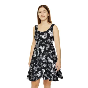 Black And White Animal Prints Women's Skater Dress