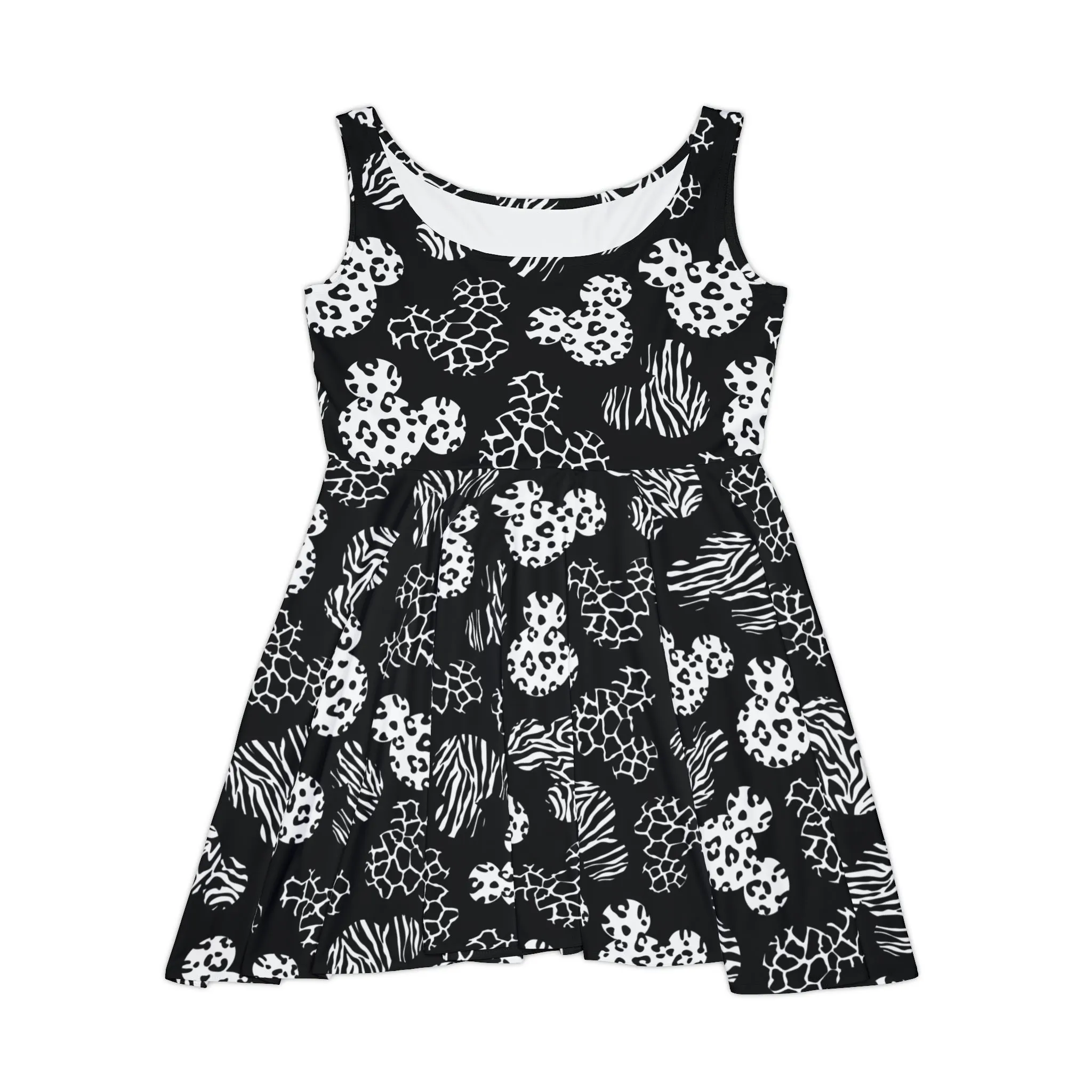 Black And White Animal Prints Women's Skater Dress