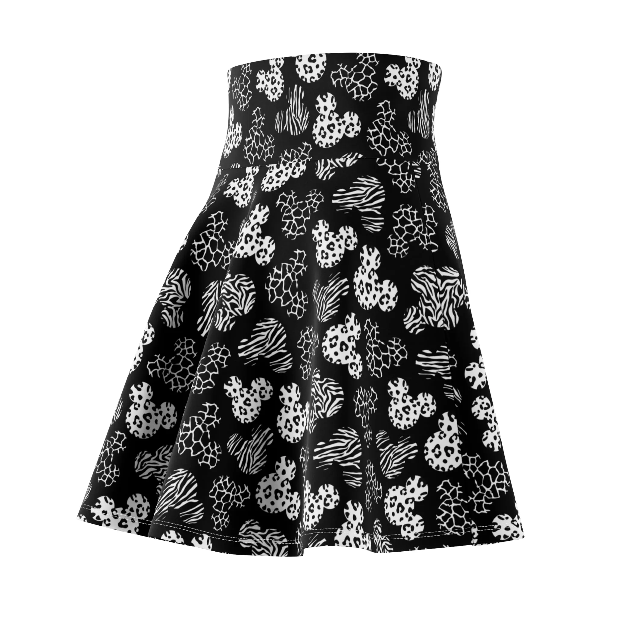 Black And White Animal Prints Women's Skater Skirt