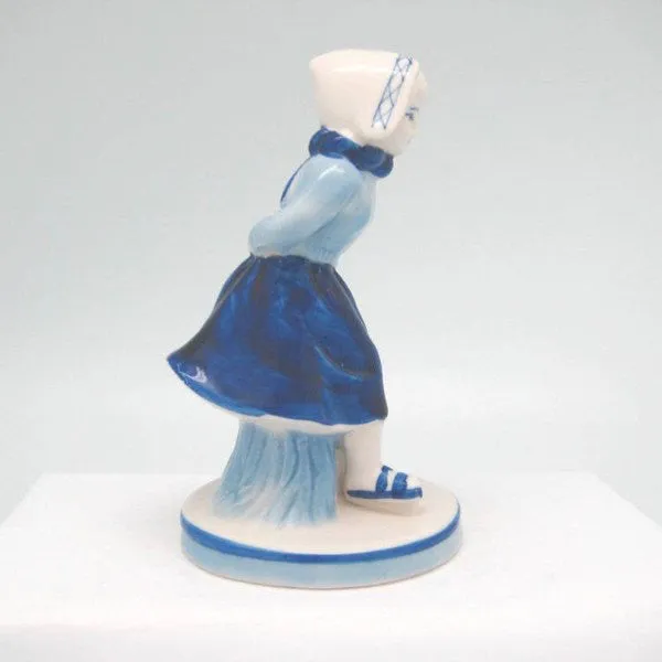 Blue and White Figurine: Dutch Girl Skater