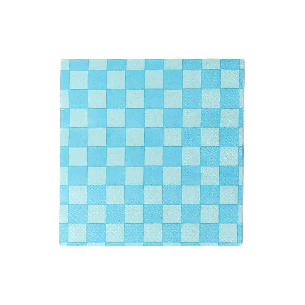 BLUE CHECKER NAPKINS