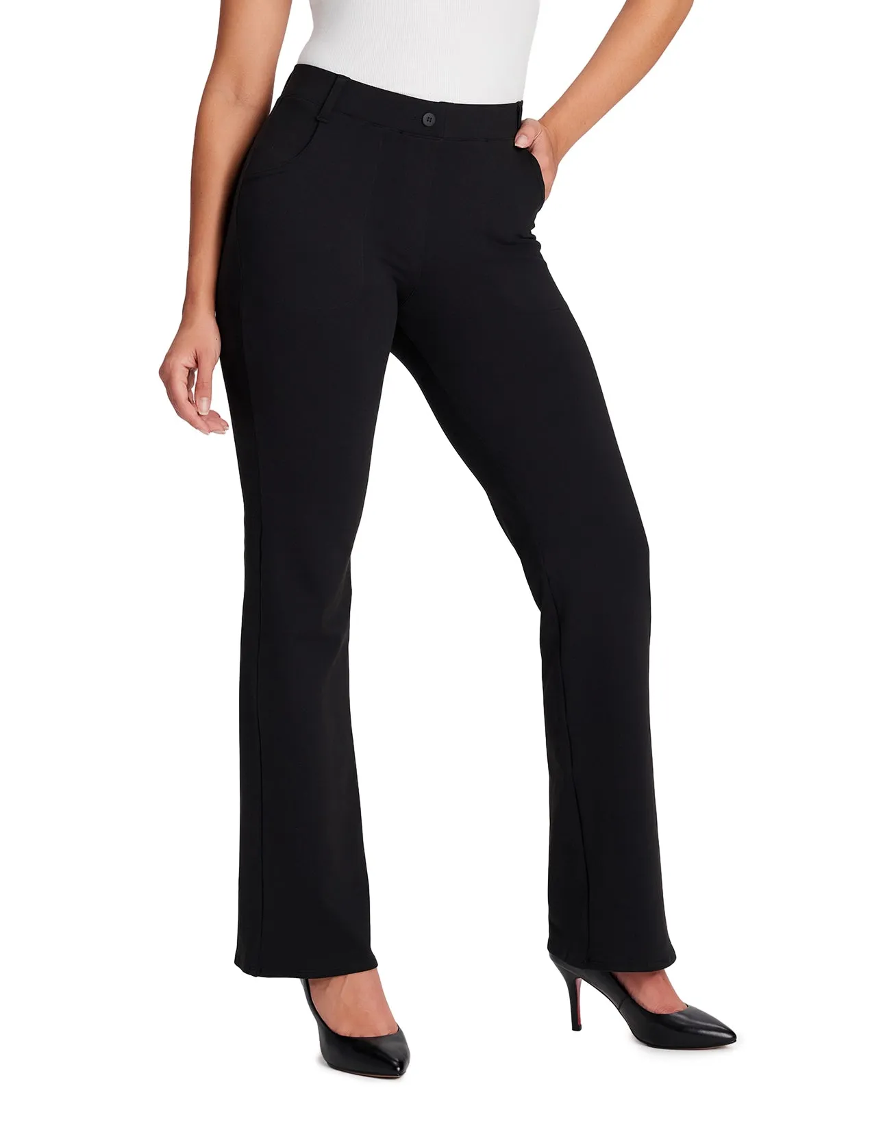 Bootcut Yoga Dress Pants, 4 Pockets (Black)