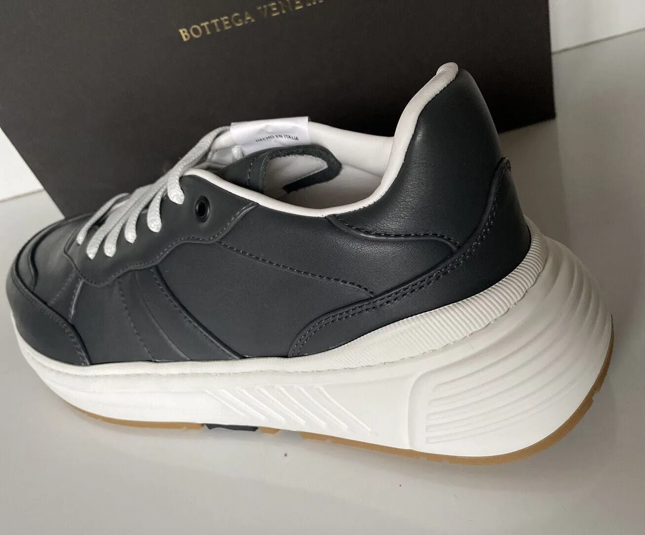 Bottega Veneta Men’s Gray Calf Leather Sneakers 9.5 US 565646 2015 NIB $850