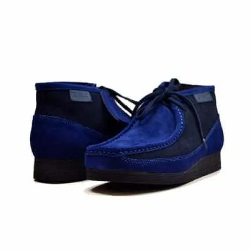 British Walkers New Castle Wallabee Boots Men's Navy Blue Suede