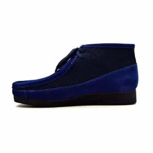 British Walkers New Castle Wallabee Boots Men's Navy Blue Suede