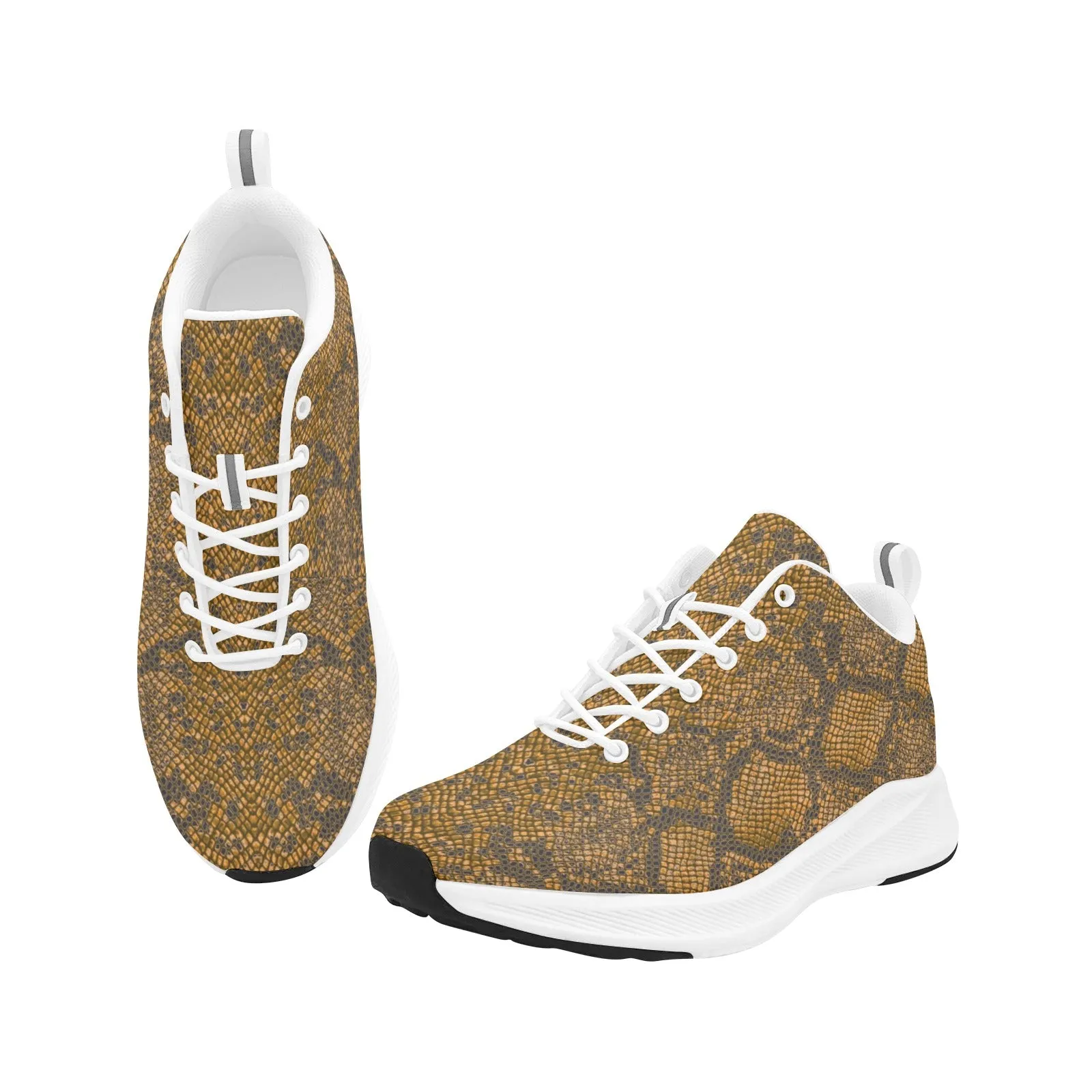 bronze snakeskin print Women's Alpha Running Shoes (Model 10093)