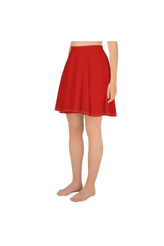 Crimson Red Skater Skirt