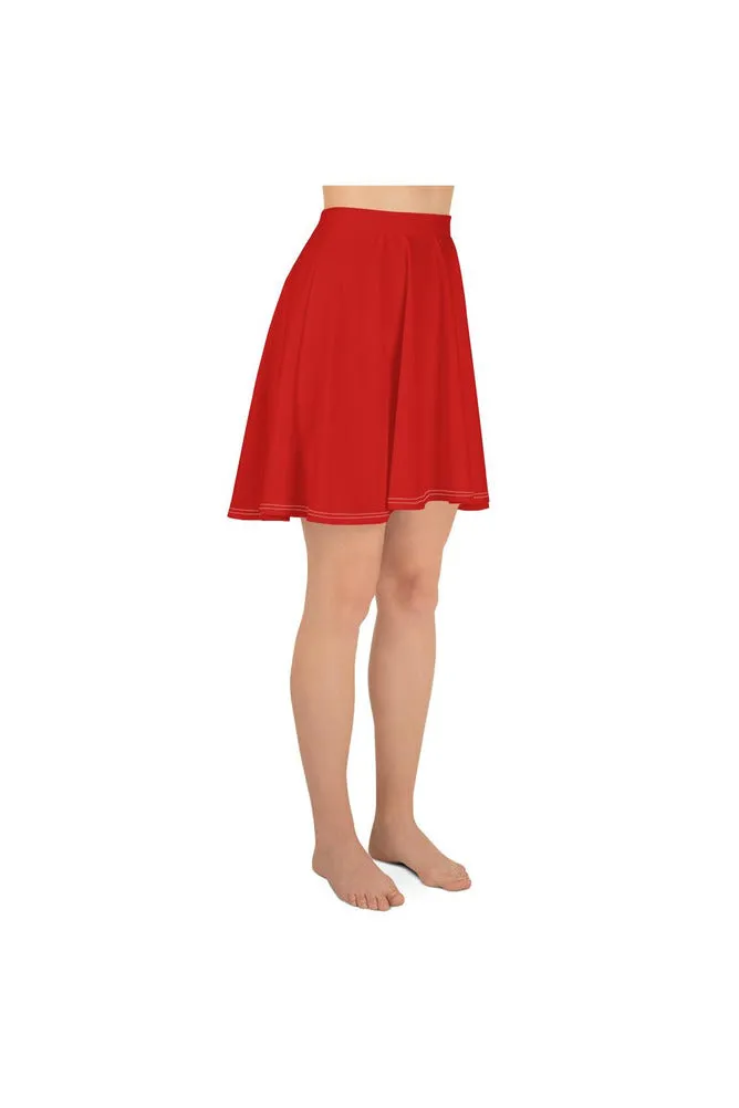 Crimson Red Skater Skirt