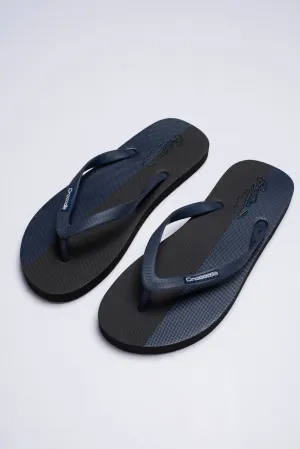 Crocodile Flip Flop-Black/blue