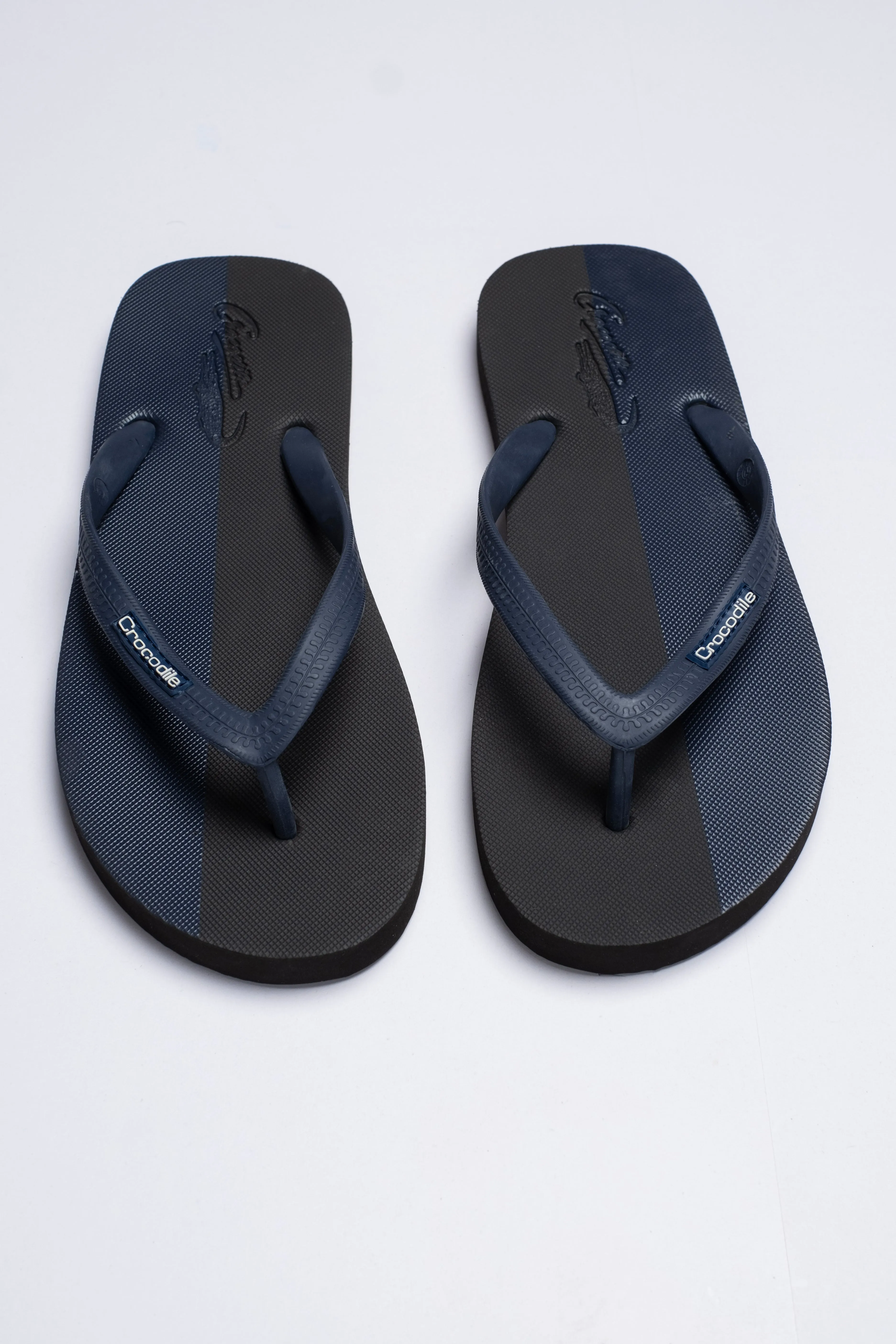 Crocodile Flip Flop-Black/blue