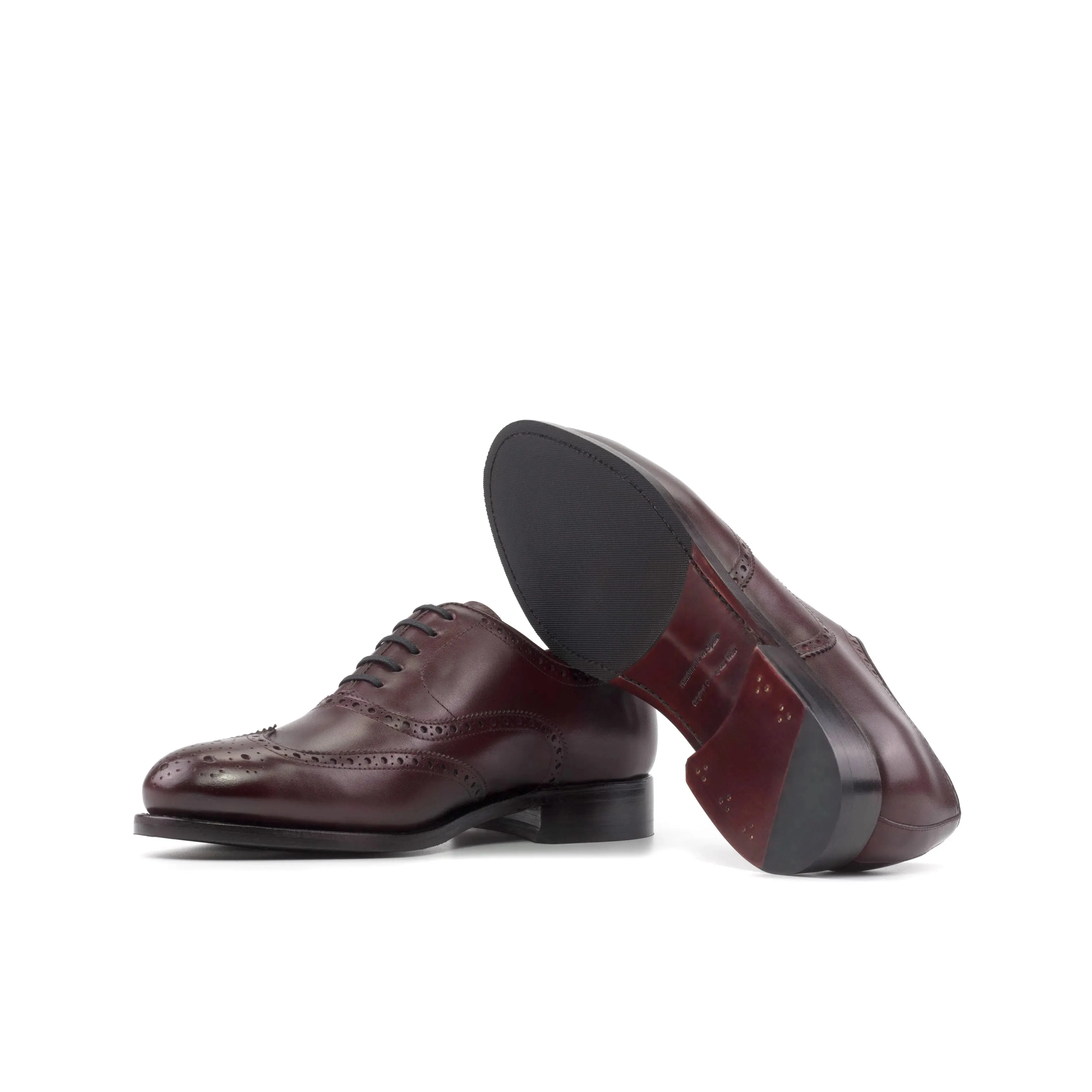 DapperFam Aeron in Burgundy Men's Italian Leather Full Brogue