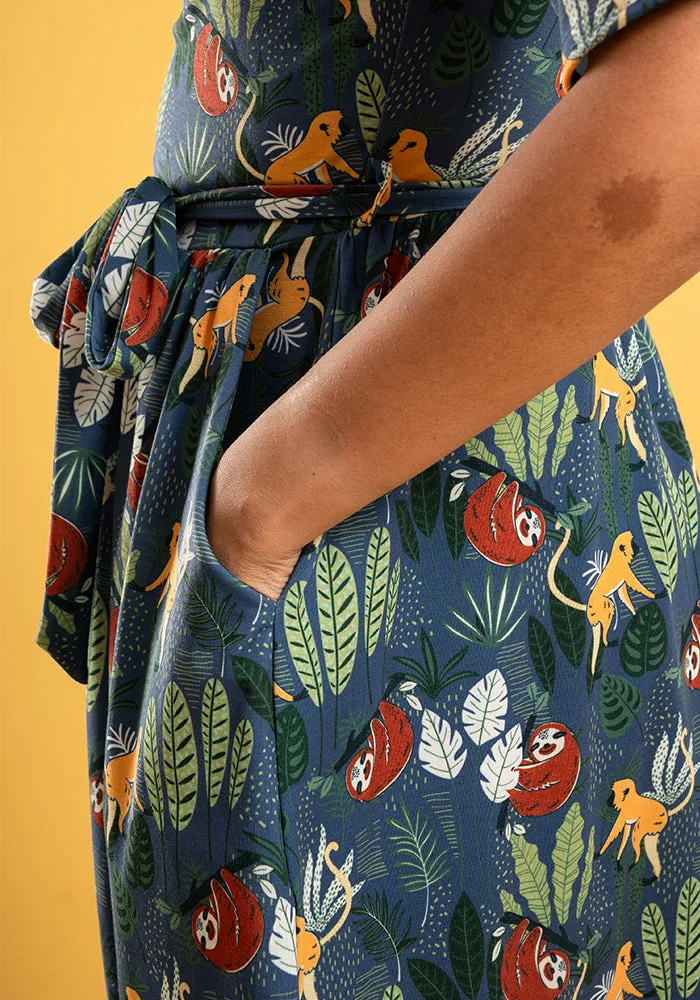 Darwin Sloth & Monkey Print Dress