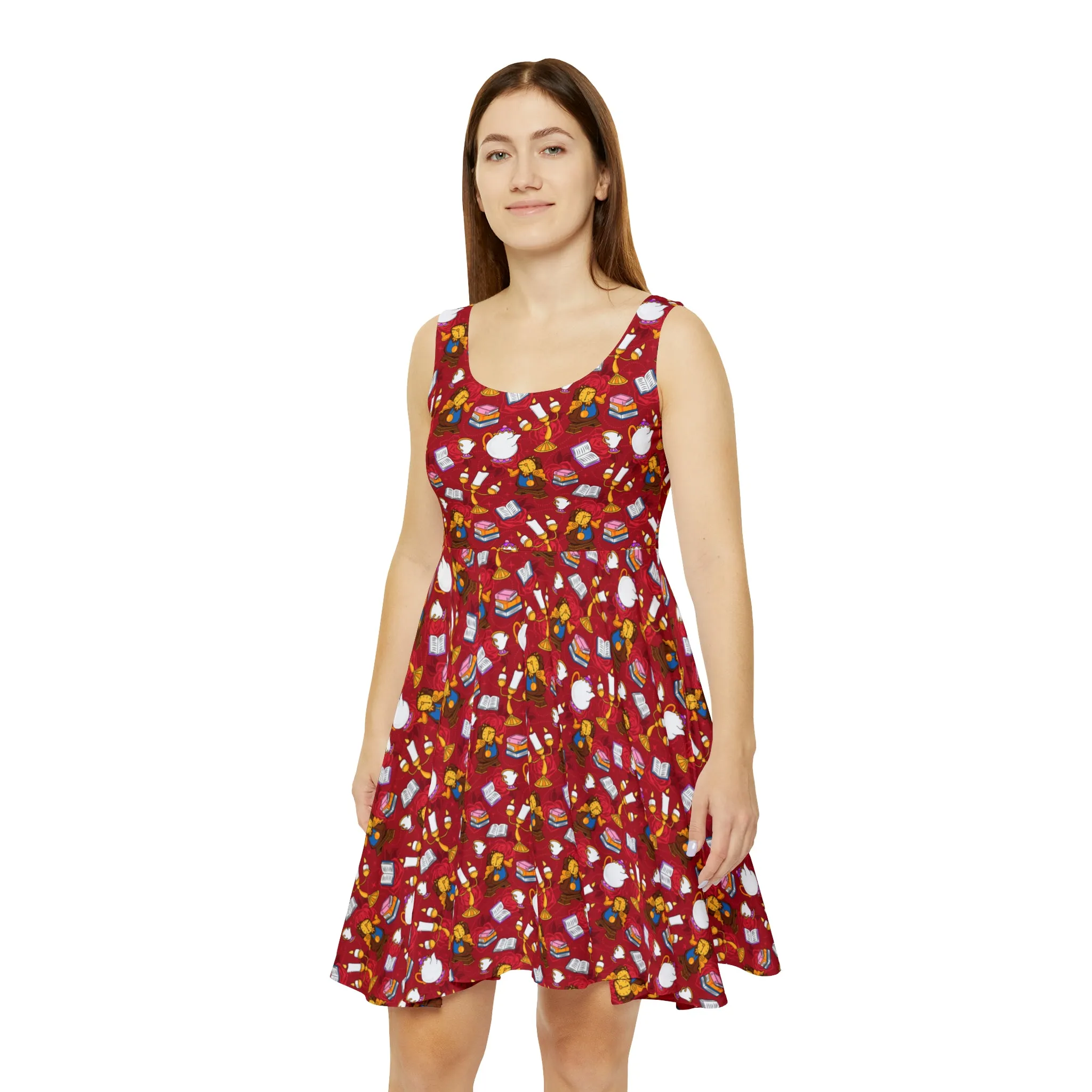 Disney Beauty And The Beast Belle's Friends Women's Skater Dress