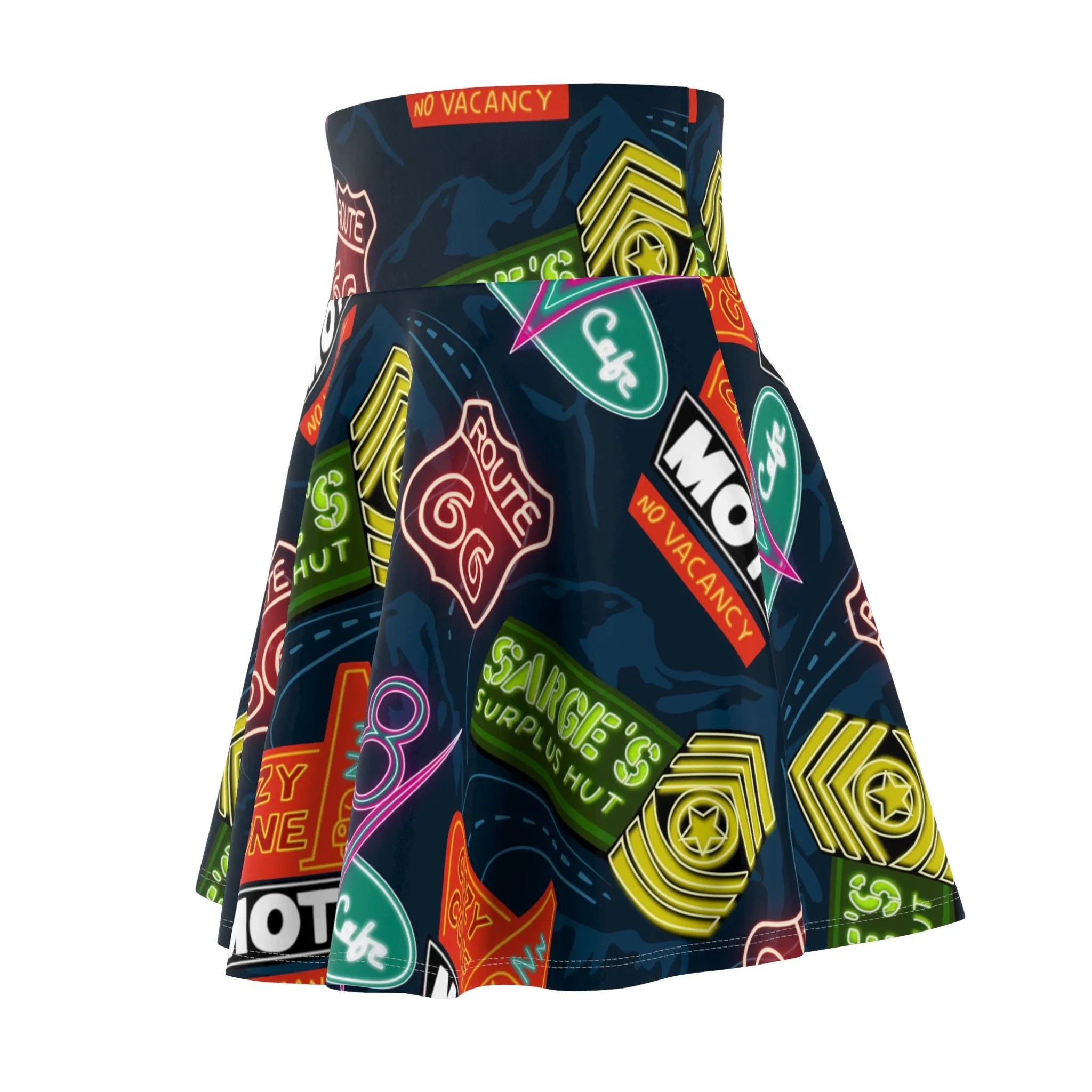 Disney Cars Neon Signs Women's Skater Skirt