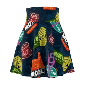 Disney Cars Neon Signs Women's Skater Skirt