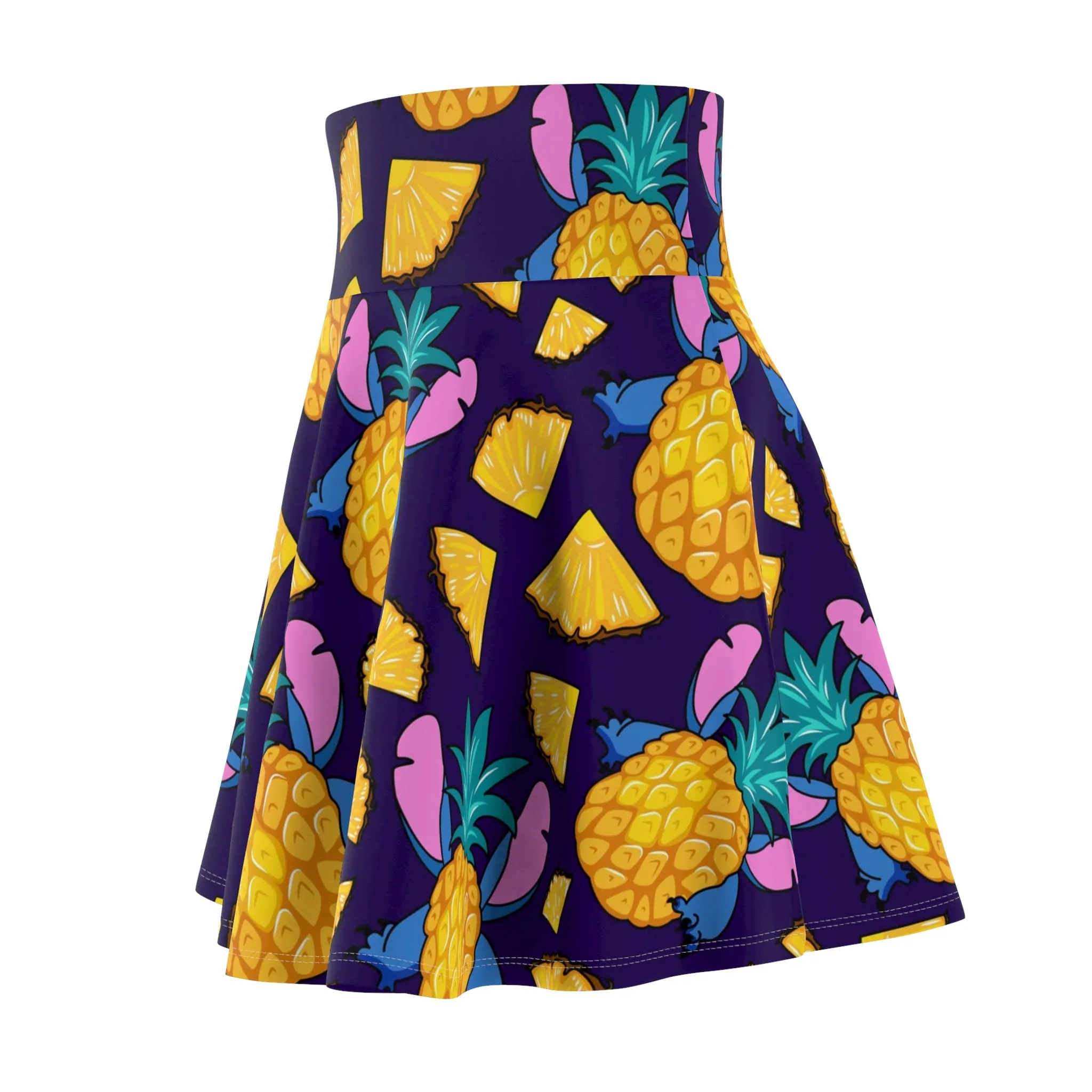 Disney Lilo And Stich Pineapple 626 Women's Skater Skirt