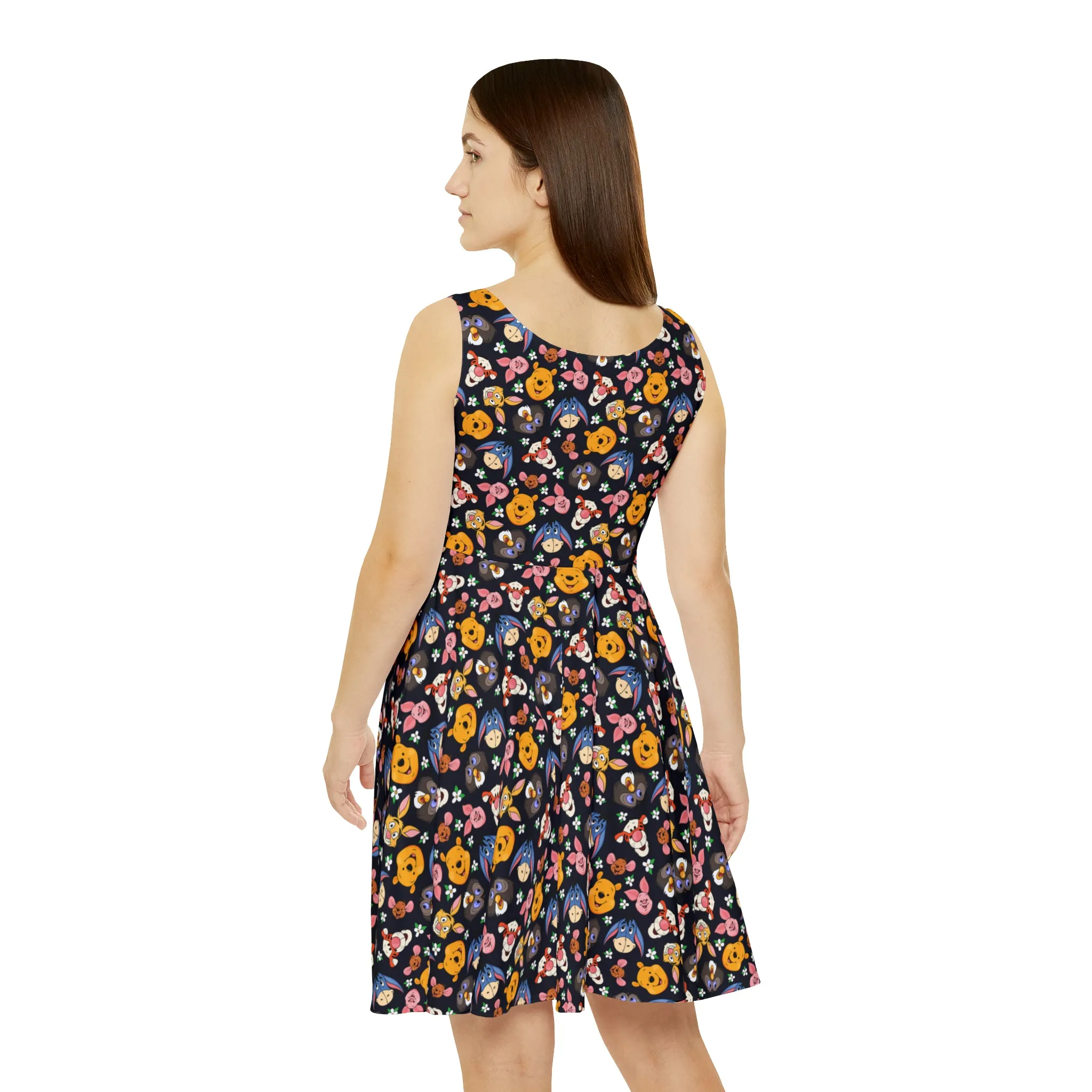 Disney Winnie The Pooh Hundred Acre Wood Friends Women's Skater Dress