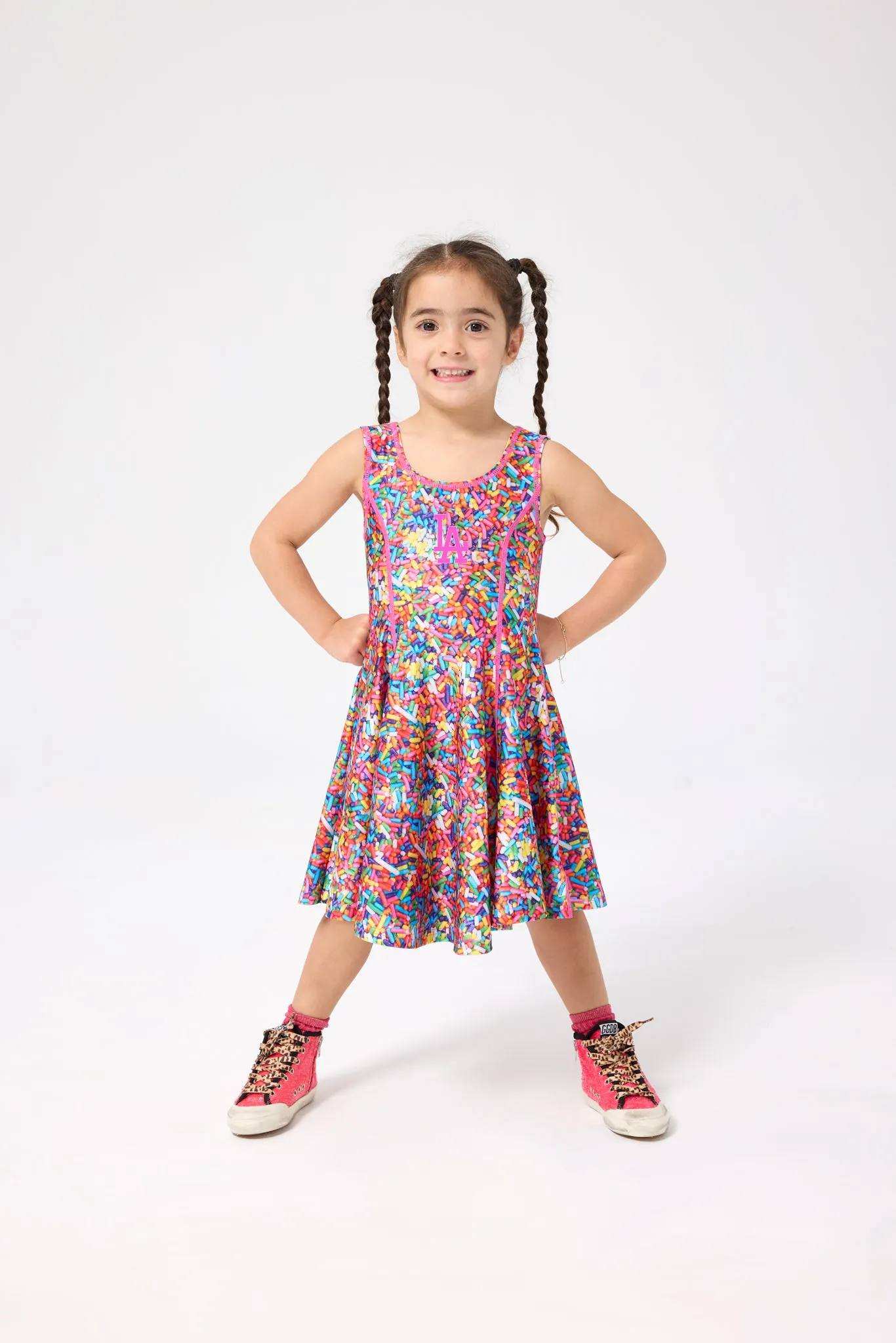 Dodgers Girls Skater Dress in Rainbow Sprinkles