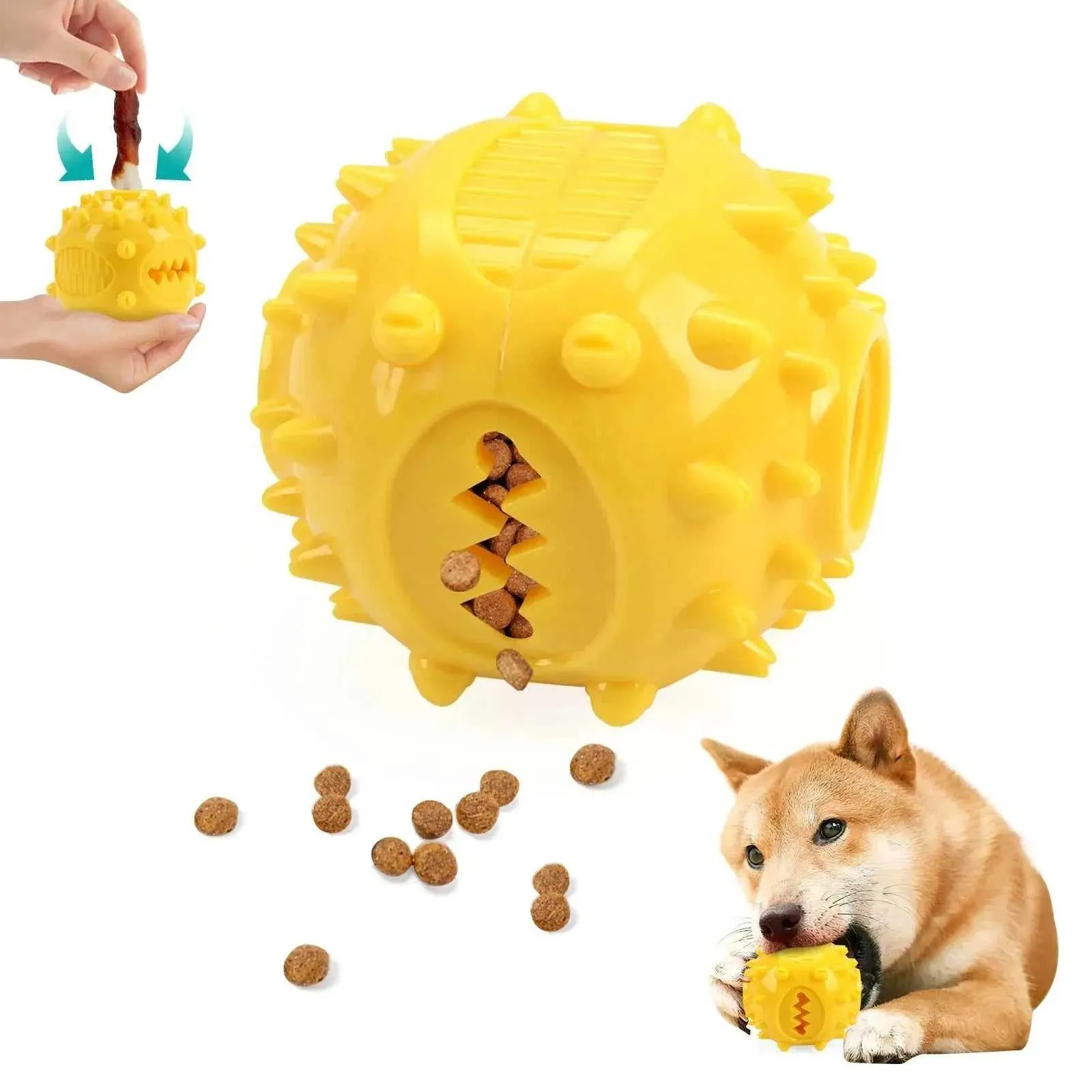 Dog Grinding Teeth Toys Chew Toys Cleaning Teeth Anti Bite Interactive Training Leaking Food Balls Toys Slow Food Pet Products