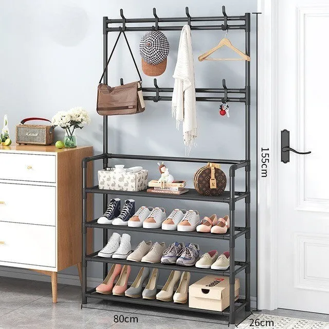 Entry Organizer Coat Hanger Elegant Shoe Rack