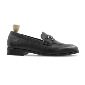 Espoo - Men's Black Pebble Grain Leather Loafer