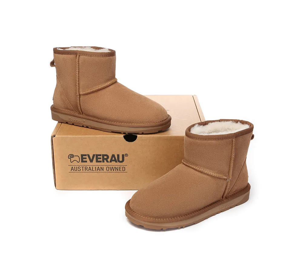 EVERAU® UGG Boots Sheepskin Wool Ankle Mini Classic Suede