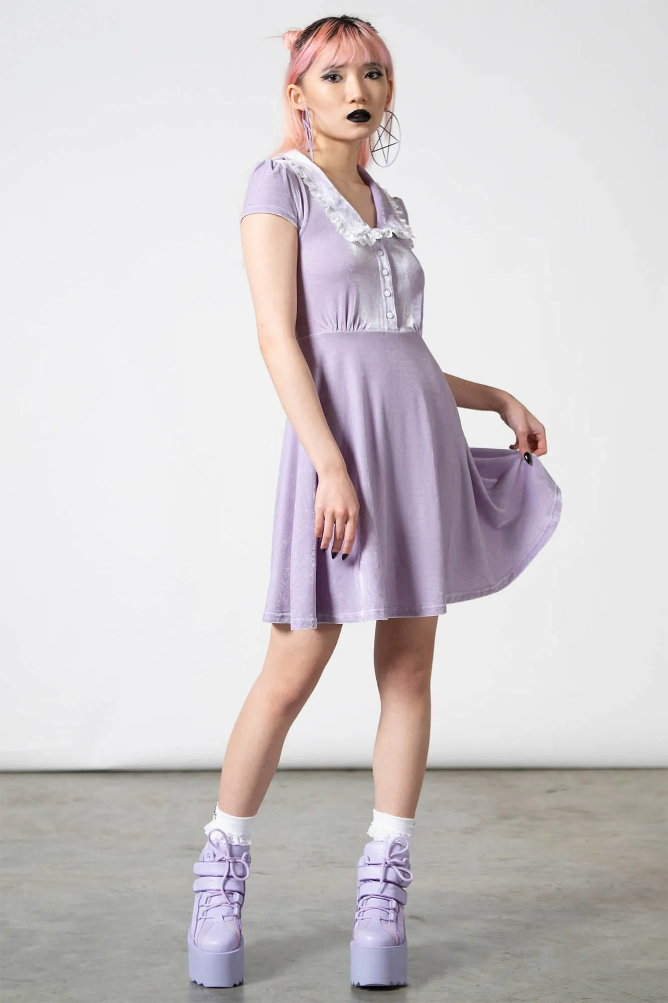 Every Mourning Collar Dress [PASTEL LILAC]