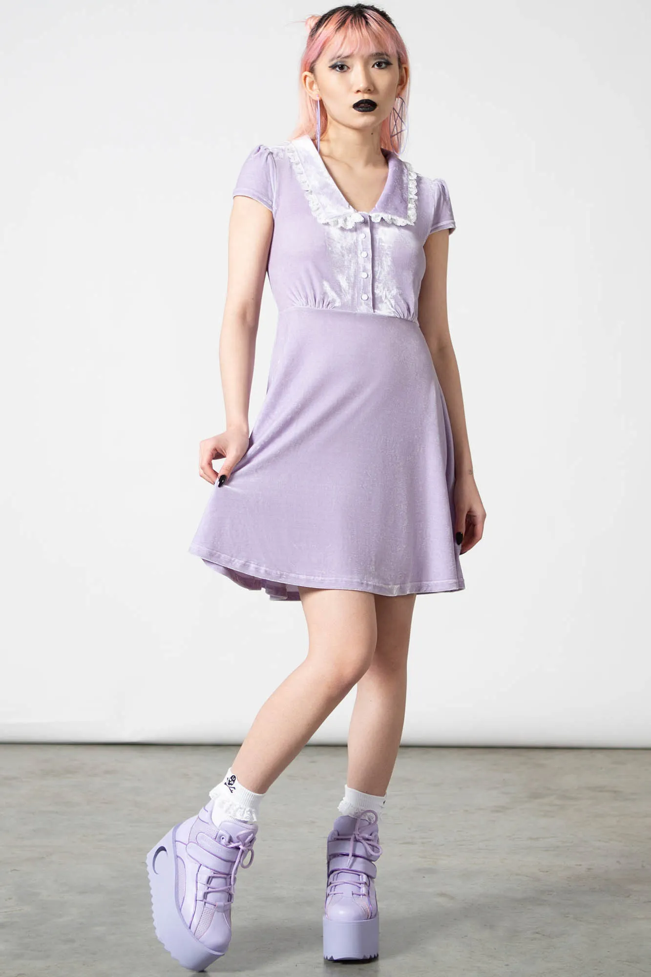 Every Mourning Collar Dress [PASTEL LILAC]