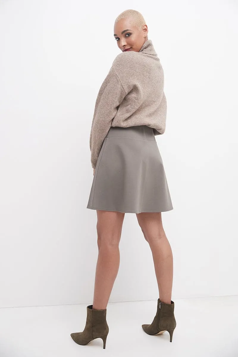 Fit-And-Flare Skirt with Wide Waistband