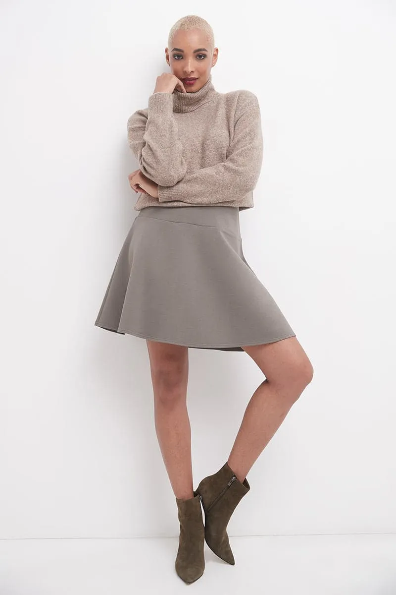 Fit-And-Flare Skirt with Wide Waistband