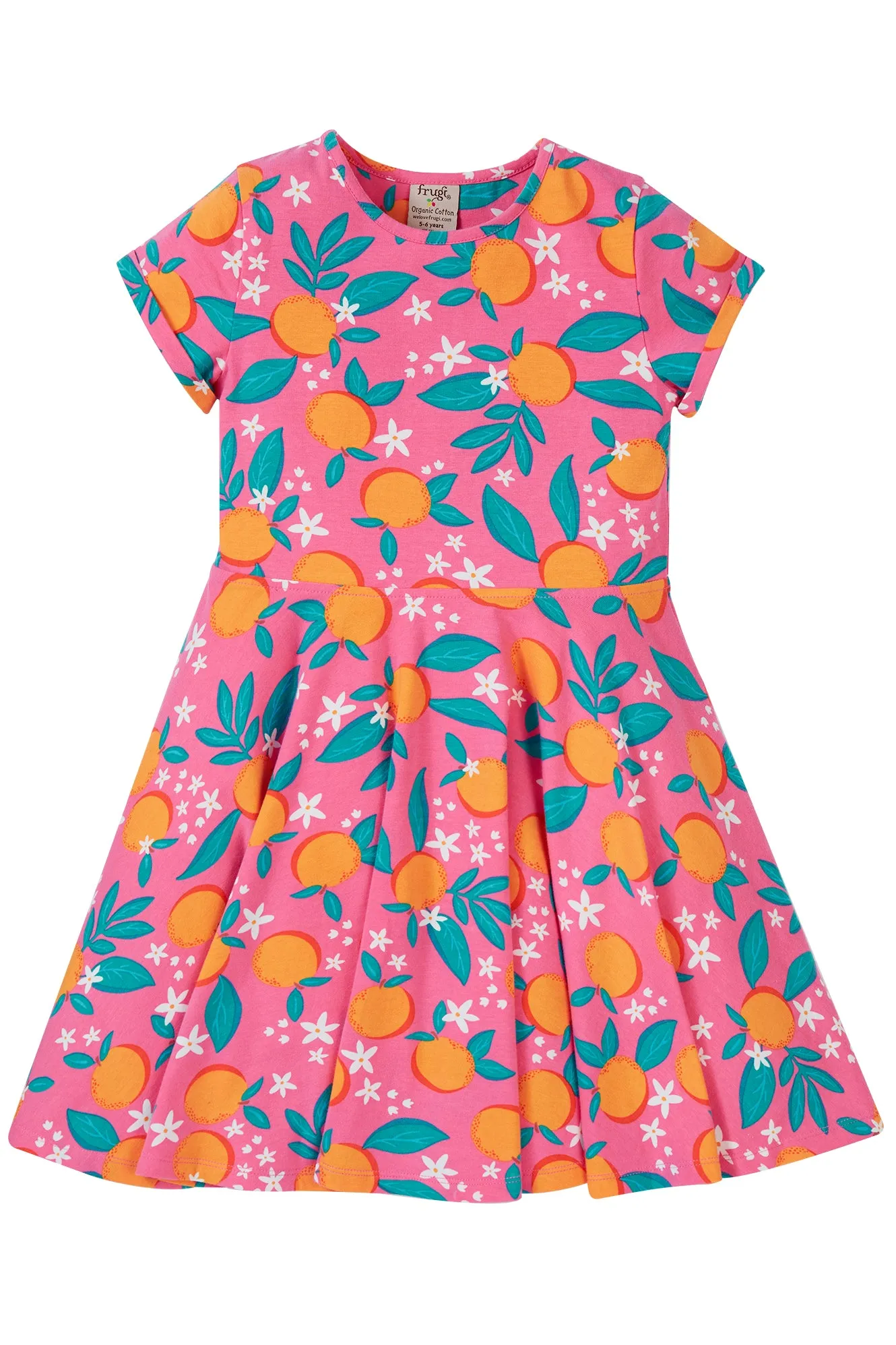 Frugi Summer Skater Dress Orange Blossom