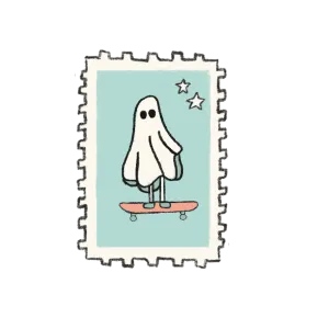 Ghost Skater Stamp Sticker