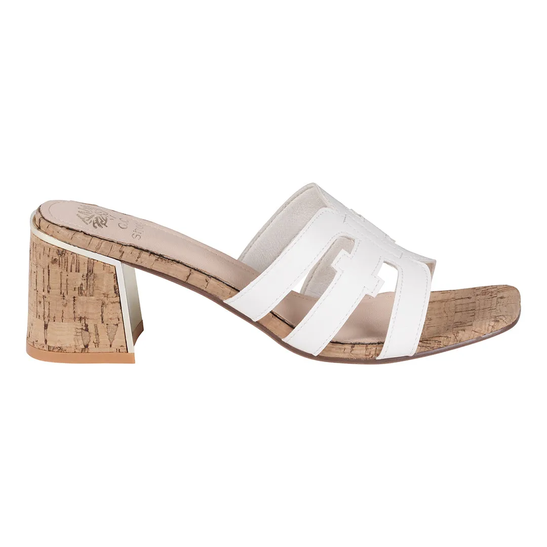 Gianna White Cutout Heeled Sandals