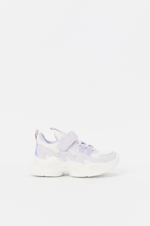 Girls Lilac Velcro Chunky Sneaker