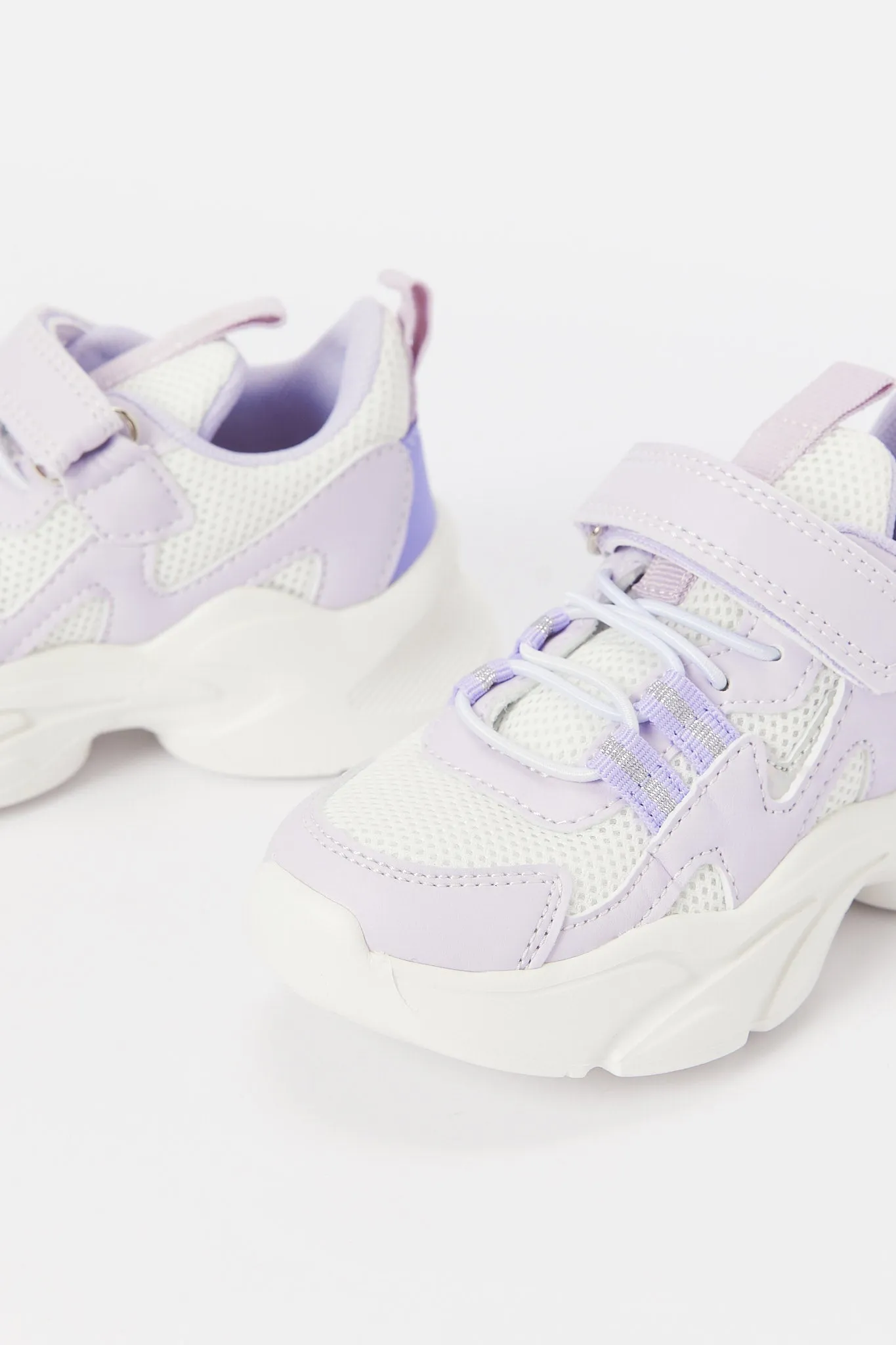 Girls Lilac Velcro Chunky Sneaker