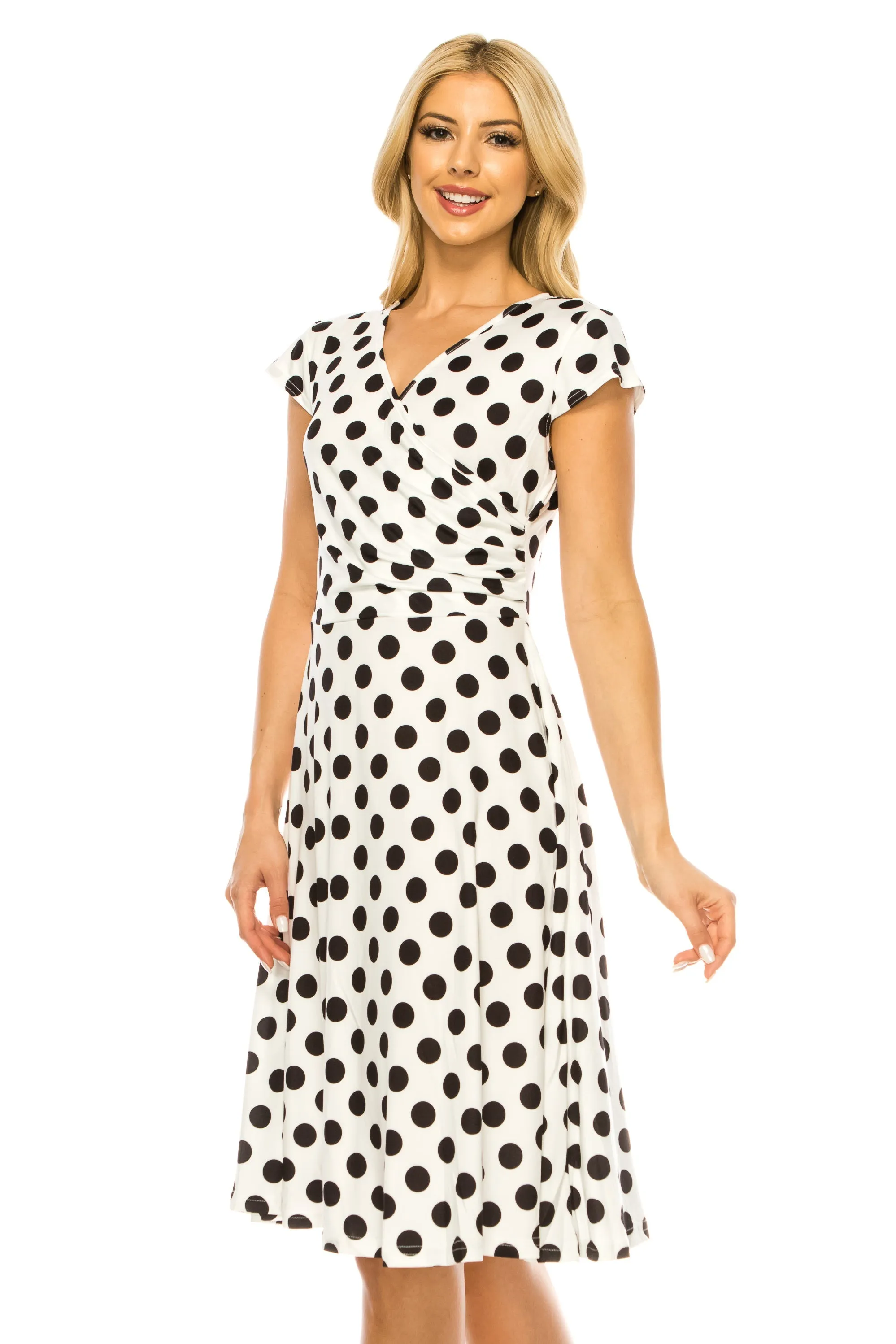 Haute Edition Women's Print V-Neck Skater Dress