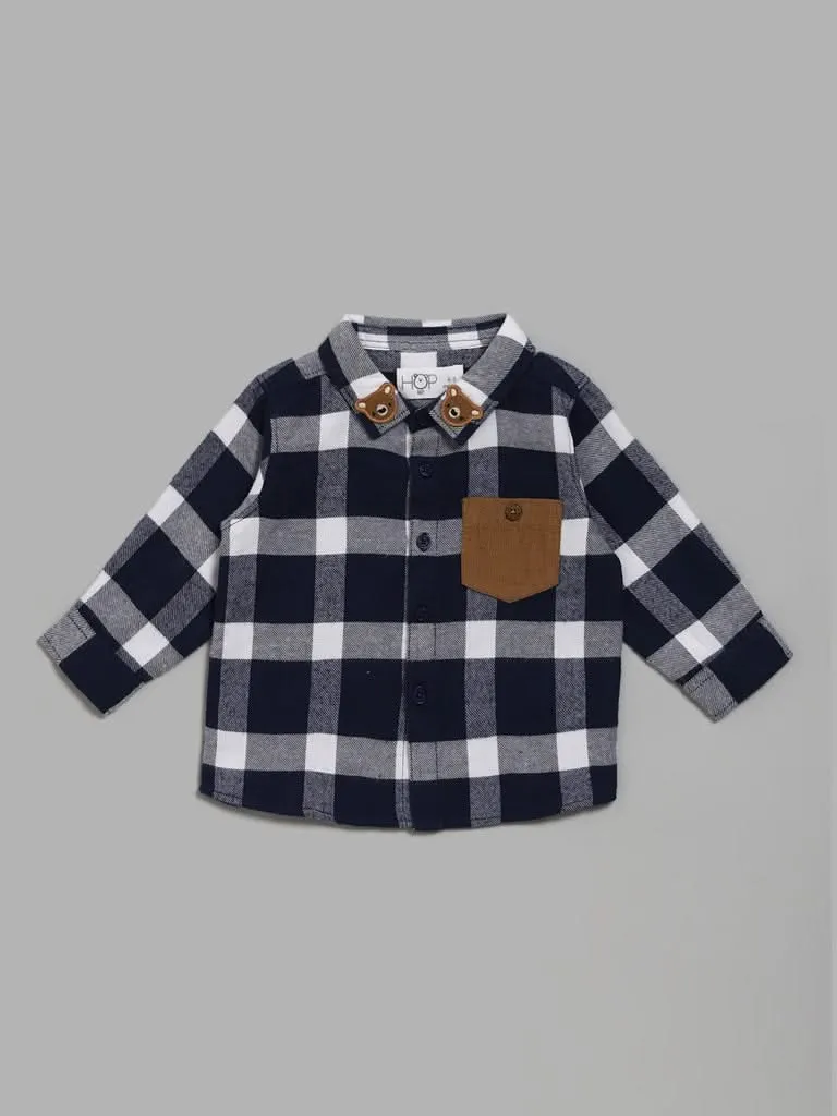 HOP Baby Navy Checked Shirt