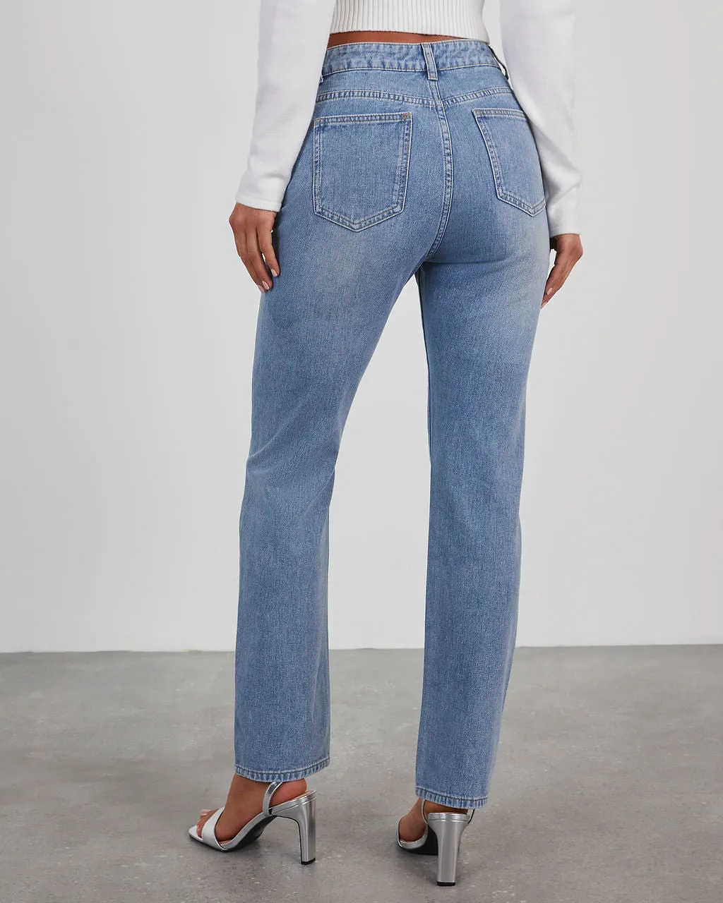 Kayley Rhinestone Straight Leg Jeans