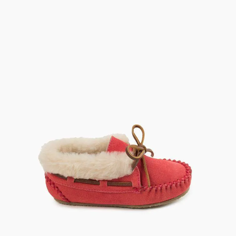 Kids' Charley Suede Slipper - Hot Pink