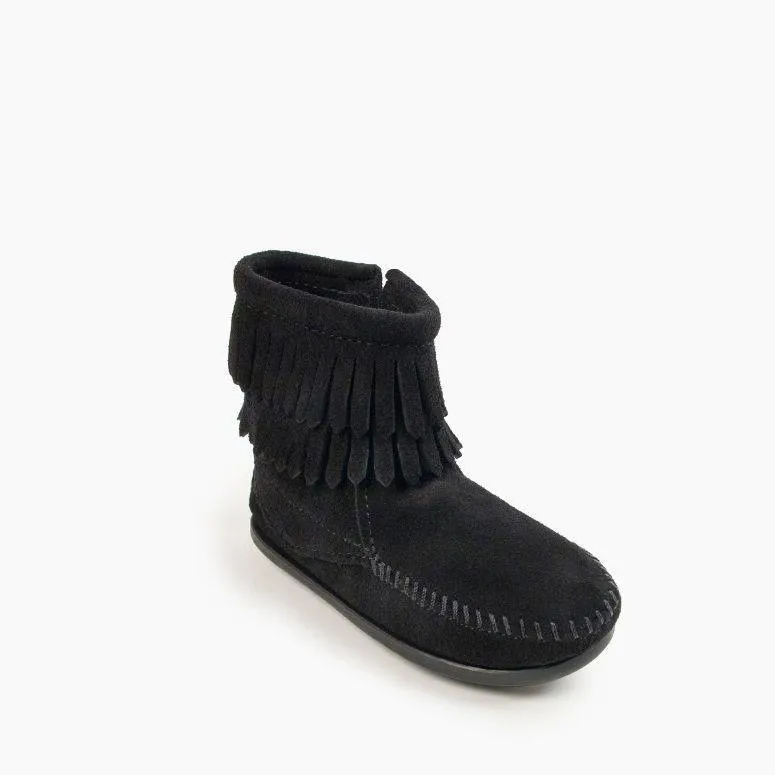 Kids' Double Fringe Side Zip Boot - Black