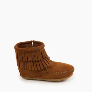 Kids' Double Fringe Side Zip Boot - Brown