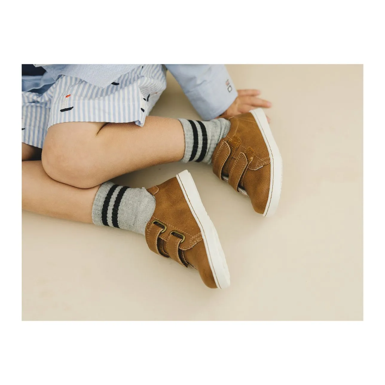 Kyle Double Velcro Sneaker - Chestnut