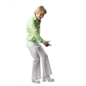 Lime Disco Shirt and Flares - Hire