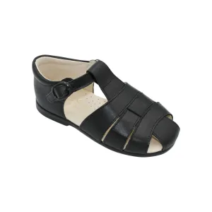 Luis- Black Leather Sandals