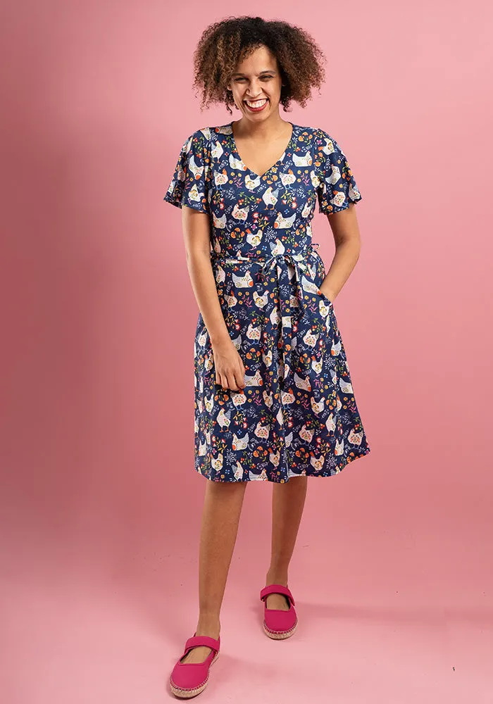 Mabel Pretty Hens Print Dress